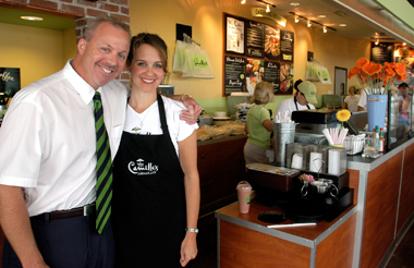 Camille and David in Cafe